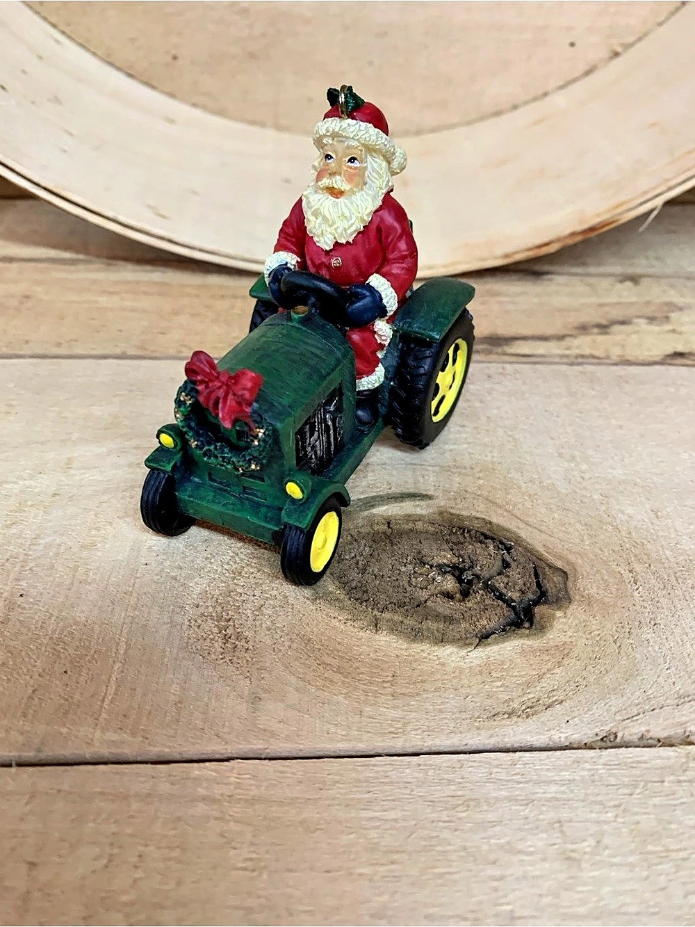 John Deere Compact Tractor With Santa Ornament